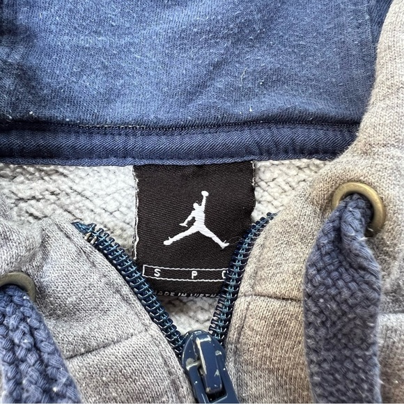 Vintage Y2K Nike Jordan UNC North Carolina Tar Heels Hoodie 1/4 Zip Small - Picture 3 of 6